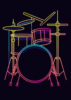 Drum Music Neon