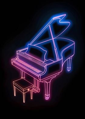 Piano Music Neon