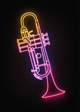 Trumpet Music Neon
