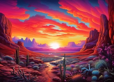 Neon Desert Landscape