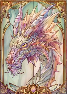 Dragon Retro Gold Glass
