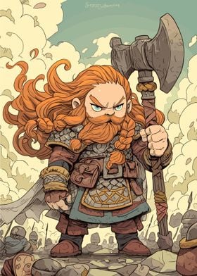 Cartoon Dwarf Warrior