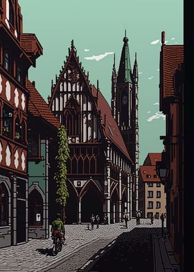 Nuremberg City Pixel Art