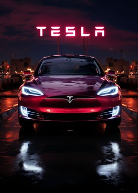 Car Tesla Neon model Top 4