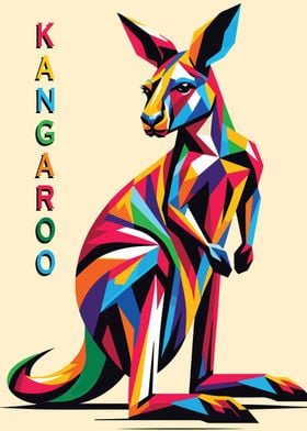 kangaroo wpap pop art