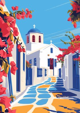 Greek Town Greece Art