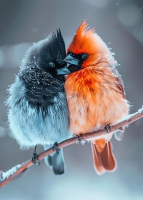 Blue And Red Robin Bird