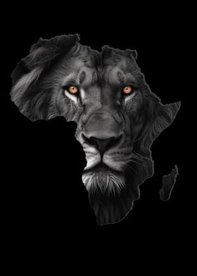 Africa Map Lion Interior