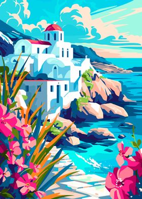 Greece View Travel Art