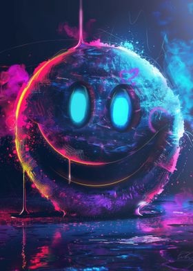 Psychedelic Neon Smiley