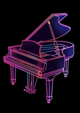 Piano Music Neon