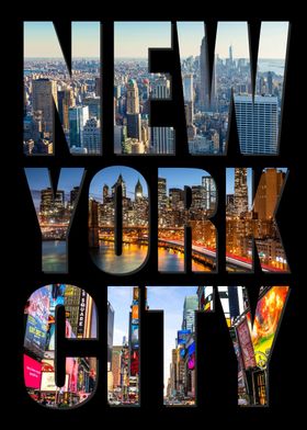 New York City NYC Text Art