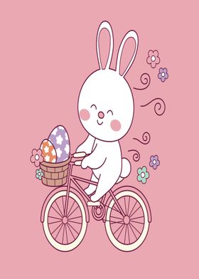 sweet Bunny On A Bicycle