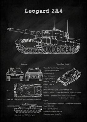 Leopard 2A4 Tank blueprint