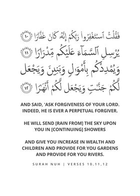 Surah Nuh Verse 10 11 12