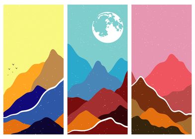 Abstract japanese mountain