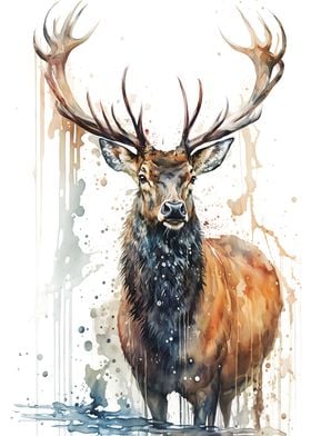 Deer Watercolor