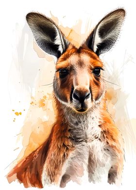 Kangaroo Watercolor