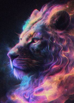 Neon Smoke Lion
