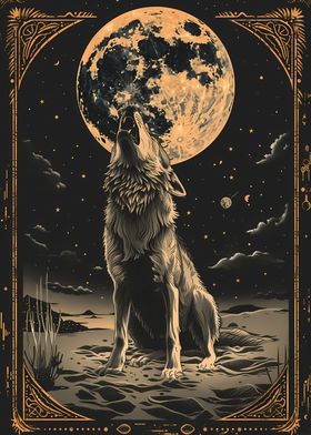 Howling Wolf Tarot Card