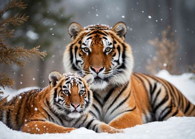 Siberian Tigers Family