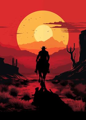 Sunset Cowboy in the wild