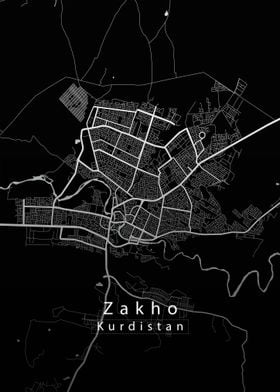 Zakho City Map black