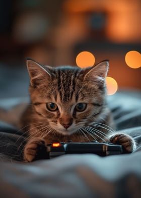 Cat Gaming Lazy