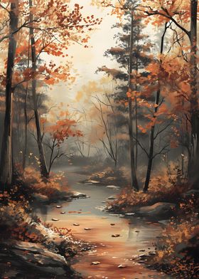 Misty Autumn Creek