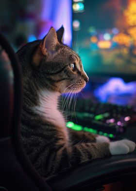 Cat Gaming Lazy