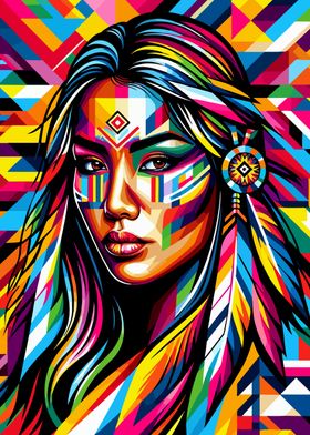 Native American girl  wpap