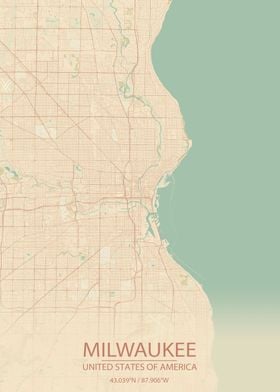 Milwaukee Vintage Map