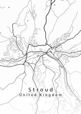 Stroud City Map white