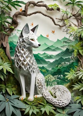 kitsune fox Paper Quilling