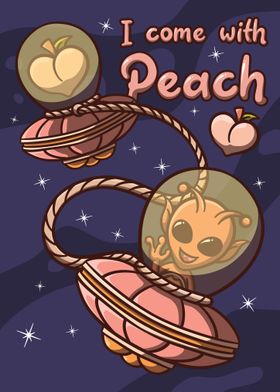 cute alien come with peach