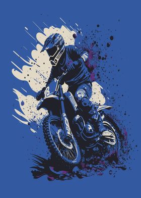 Motocross Blue Art