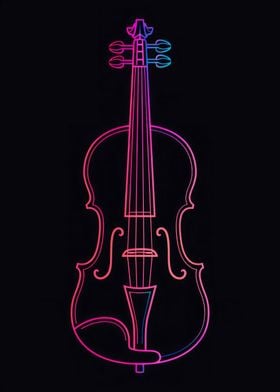 Violin Music Neon