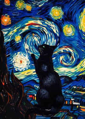 starry night cat 