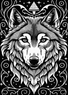 Black White Wolf Joy