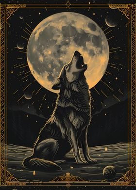 Howling Wolf Tarot Card