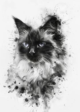 Balinese Cat Watercolor