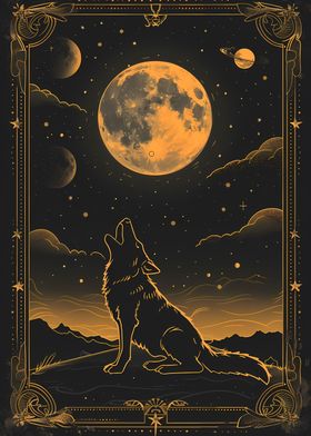 Howling Wolf Tarot Card