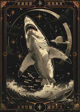 White Shark Tarot Card