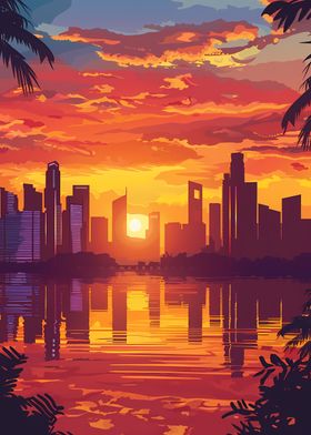 Singapore Scenic Sunset