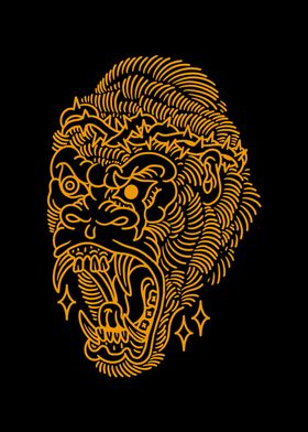angry gorilla tattoo
