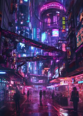 Cyberpunk City Night