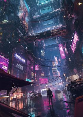 Cyberpunk City Night