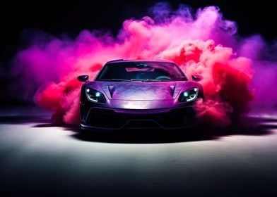 Car and Colored Smoke