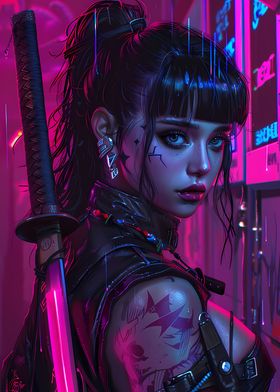 Neon Sword Anime Girl