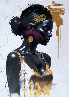 Golden Woman Art Painting